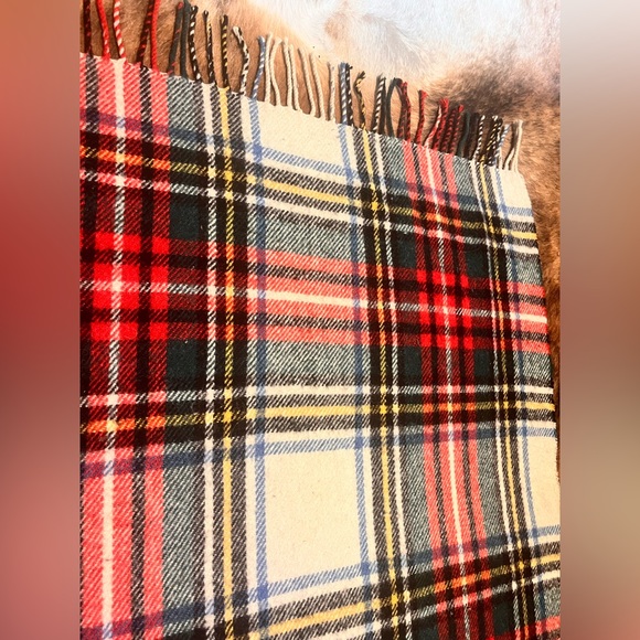 Vintage Hector Russell Kiltmaker 100% Wool Throw Fringe Tartan Scotland STEWART - Picture 12 of 13